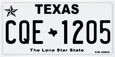 TX license plate CQE1205