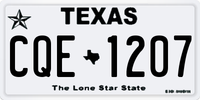 TX license plate CQE1207