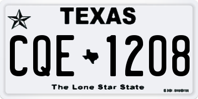 TX license plate CQE1208