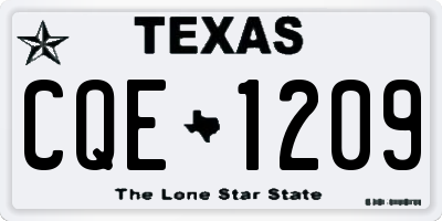 TX license plate CQE1209