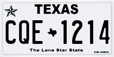 TX license plate CQE1214