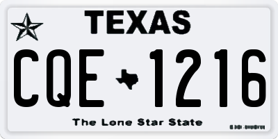 TX license plate CQE1216