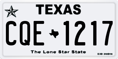 TX license plate CQE1217