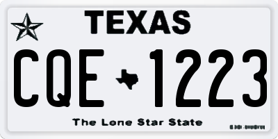 TX license plate CQE1223