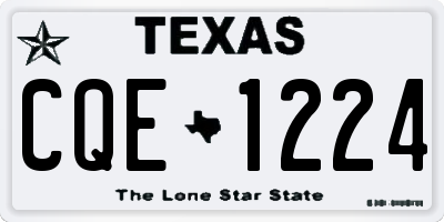 TX license plate CQE1224