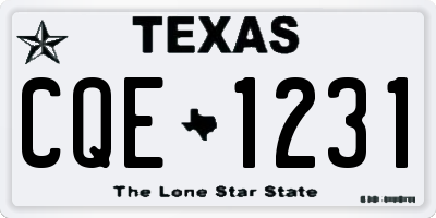 TX license plate CQE1231