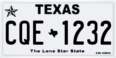 TX license plate CQE1232