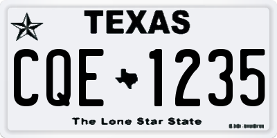 TX license plate CQE1235