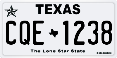 TX license plate CQE1238