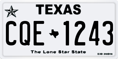 TX license plate CQE1243
