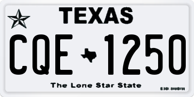 TX license plate CQE1250