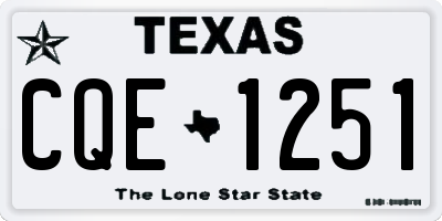 TX license plate CQE1251