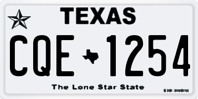 TX license plate CQE1254