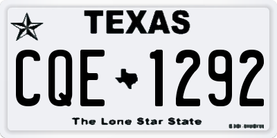 TX license plate CQE1292