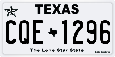 TX license plate CQE1296