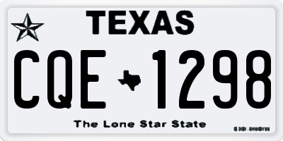 TX license plate CQE1298
