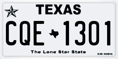 TX license plate CQE1301