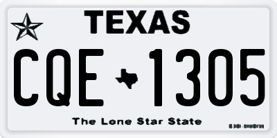 TX license plate CQE1305
