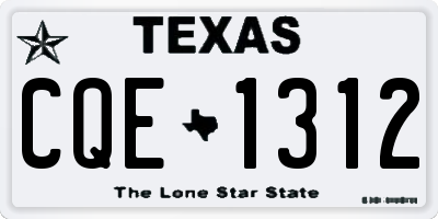 TX license plate CQE1312