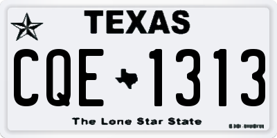 TX license plate CQE1313