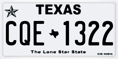 TX license plate CQE1322