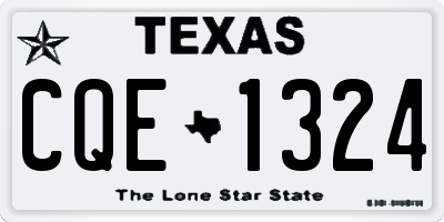 TX license plate CQE1324