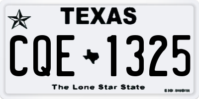 TX license plate CQE1325
