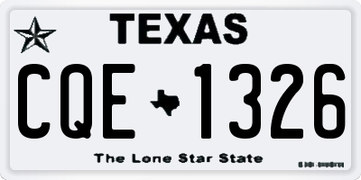 TX license plate CQE1326