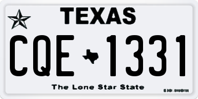 TX license plate CQE1331