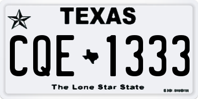 TX license plate CQE1333