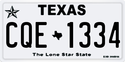 TX license plate CQE1334