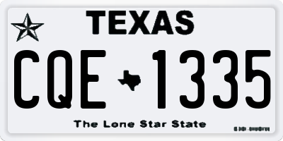 TX license plate CQE1335