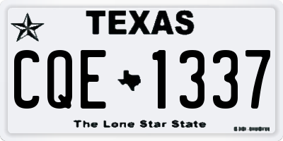 TX license plate CQE1337