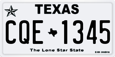 TX license plate CQE1345