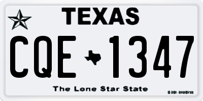 TX license plate CQE1347