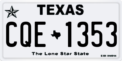 TX license plate CQE1353