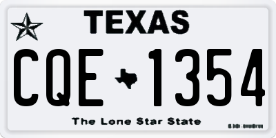 TX license plate CQE1354