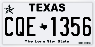 TX license plate CQE1356