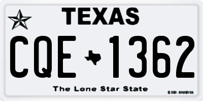 TX license plate CQE1362