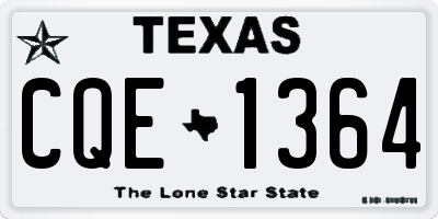TX license plate CQE1364