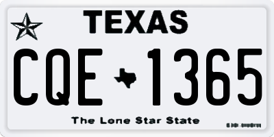 TX license plate CQE1365