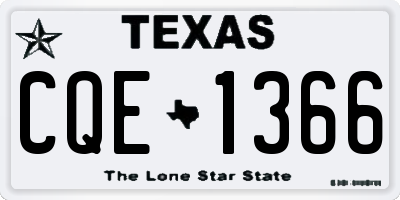 TX license plate CQE1366