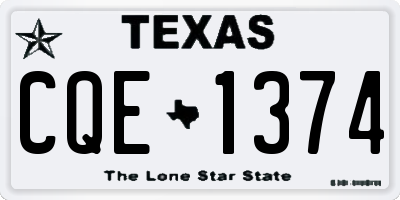 TX license plate CQE1374
