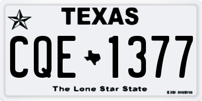 TX license plate CQE1377