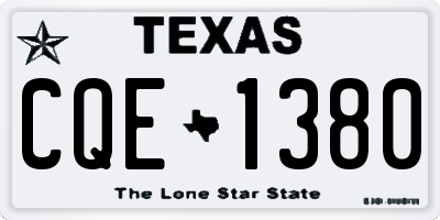 TX license plate CQE1380