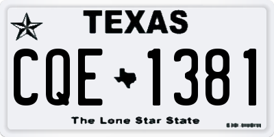 TX license plate CQE1381