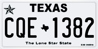 TX license plate CQE1382