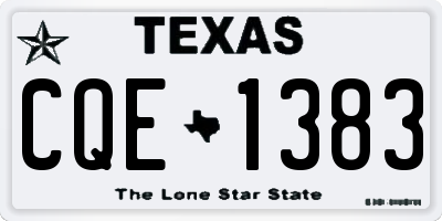 TX license plate CQE1383