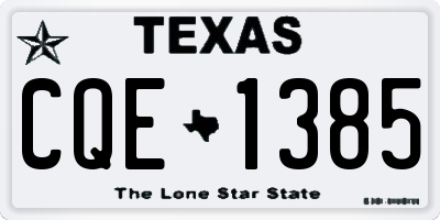 TX license plate CQE1385