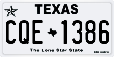 TX license plate CQE1386